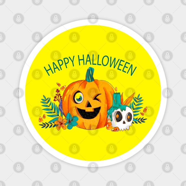 Happy Halloween Magnet by Mako Design 